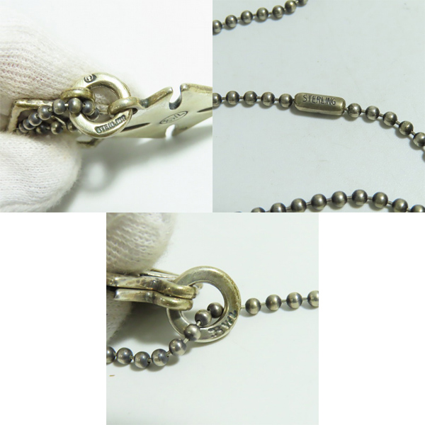 実際に弊社で買取させて頂いたBWL×PLAYBOY/ビルウォールレザー×プレイボーイ アイアンクロス/ロゴ ネックレスの画像 8枚目