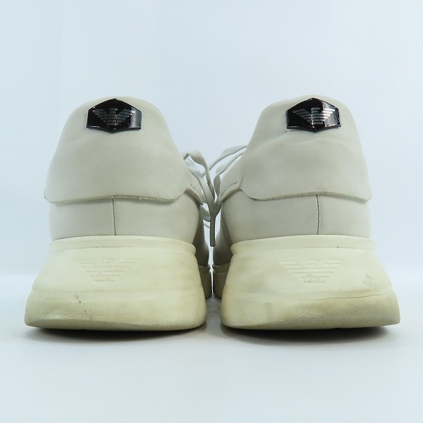 実際に弊社で買取させて頂いたEMPORIO ARMANI/エンポリオアルマーニ レザースニーカー ライトグレー系 X4X264 XF570 US11の画像 1枚目