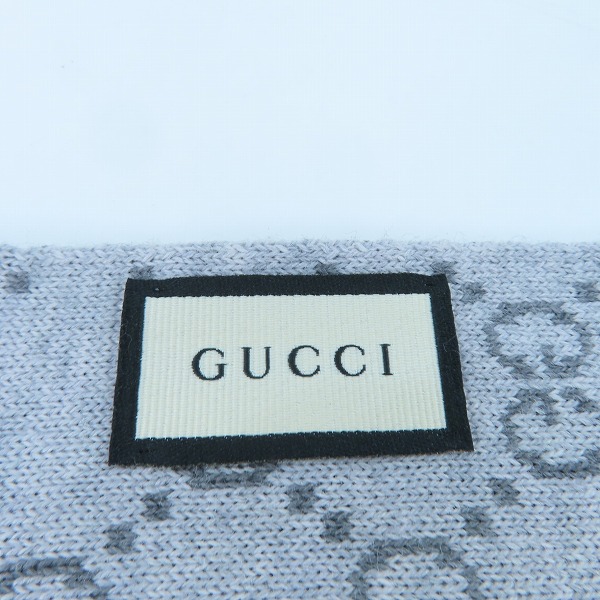 実際に弊社で買取させて頂いたGUCCI/グッチ GG柄 リバーシブル マフラー 325806 3G206の画像 2枚目