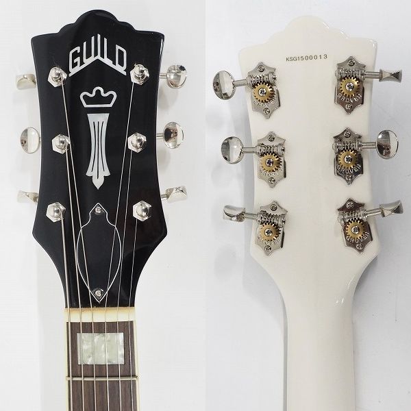 実際に弊社で買取させて頂いた★【美品】Guild/ギルド S-100 Polara White SGタイプ エレキギター ハードケース付の画像 3枚目