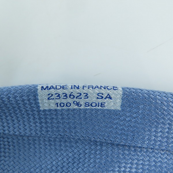 実際に弊社で買取させて頂いたHERMES/エルメス ブルー シルク  ネクタイの画像 4枚目