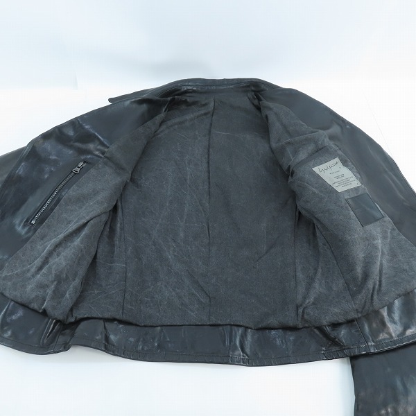実際に弊社で買取させて頂いたYohji Yamamoto×ISAMU KATAYAMA BACKLASH 19SS ジャパンホース ダブルライダースジャケット HH-Y99-716/2の画像 5枚目