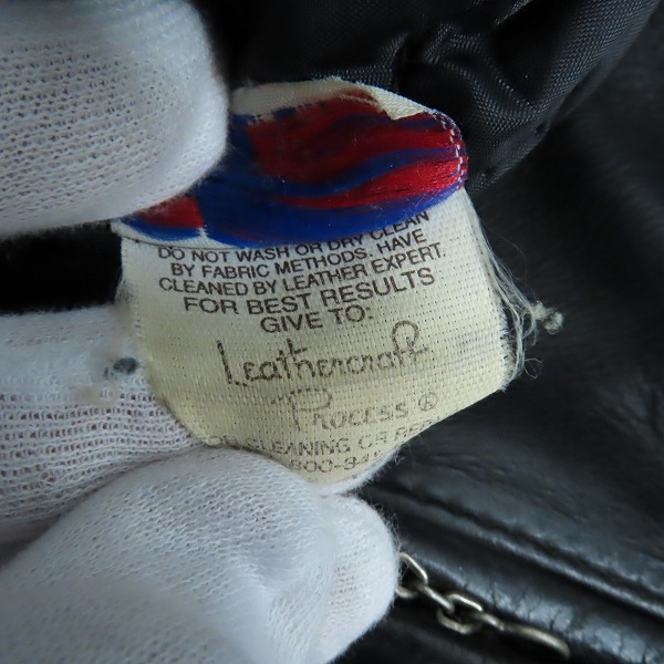 実際に弊社で買取させて頂いたPERFECT by SCHOTT BROS/ショット 復刻 ワンスター ダブルライダースジャケット サボテンタグ ブラックの画像 3枚目