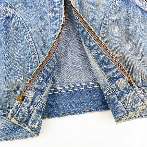 実際に弊社で買取させて頂いた【難有】Lee/リー USA製 91-B 60年代 JELT DENIM ヴィンテージ デニムワークジャケット/46の画像 4枚目