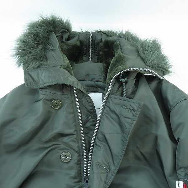 実際に弊社で買取させて頂いたWTAPS×ALPHA/ダブルタップス×アルファ N-2B CORE SPEC コアスペック ファー付ジップアップジャケット TA0690-9019/XLの画像 2枚目