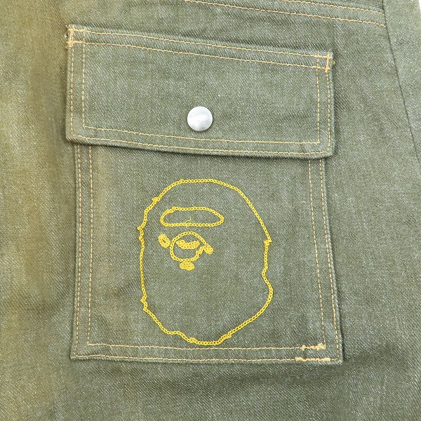 実際に弊社で買取させて頂いたA BATHING APE/アベイシングエイプ 刺繍 デニムパンツ/Lの画像 6枚目