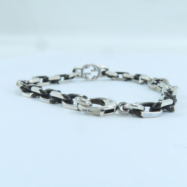 実際に弊社で買取させて頂いたGUCCI/グッチ インターロッキングG シルバー チェーンブレスレット ‎620798 J8400 0811の画像 3枚目