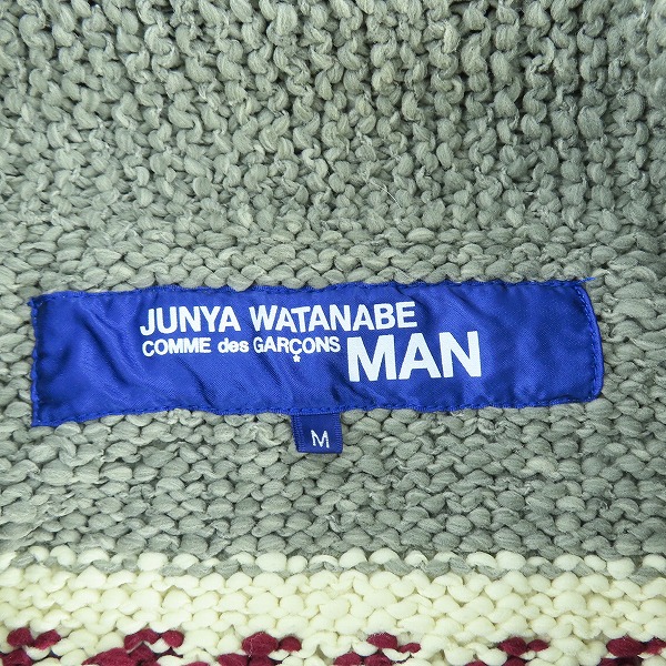 実際に弊社で買取させて頂いたJUNYA WATANABE MAN/ジュンヤワタナベマン ジップアップ ニット AD2004 WO-N007/Mの画像 2枚目