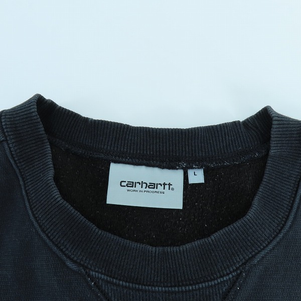 実際に弊社で買取させて頂いたCarhartt/カーハート ロゴクルーネックスウェット トレーナー ブラック Ｌの画像 3枚目