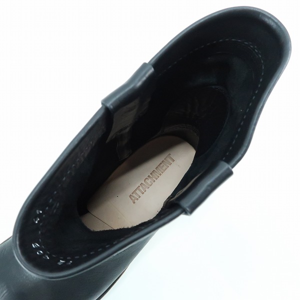 実際に弊社で買取させて頂いたKAZUYUKI KUMAGAI ATTACHMENT/カズユキクマガイ アタッチメント レザー ブーツ ブラック AA12-405/41の画像 4枚目