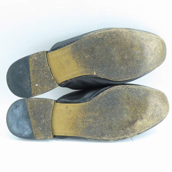 実際に弊社で買取させて頂いたGUCCI/グッチ ホースビット レザー スリッパ 426219/7の画像 2枚目