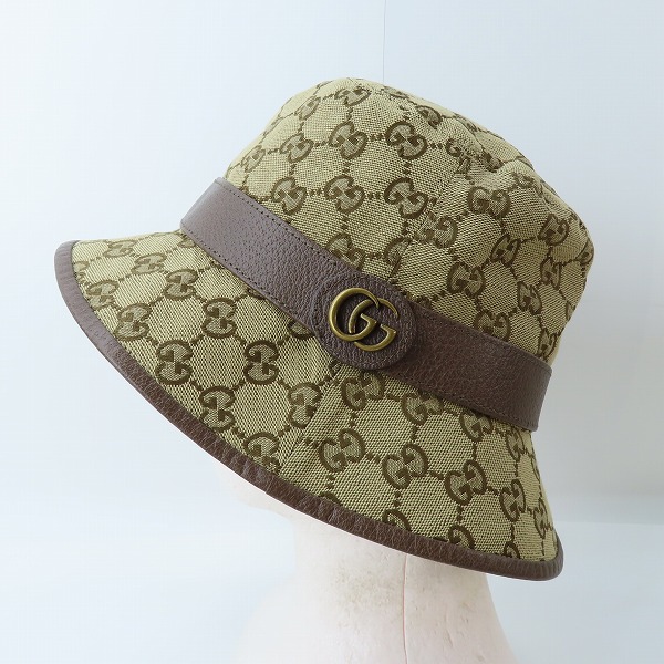 実際に弊社で買取させて頂いた【JPタグ】GUCCI/グッチ GGキャンバス 576587 4HG62 フェドラハット/Lの画像 2枚目
