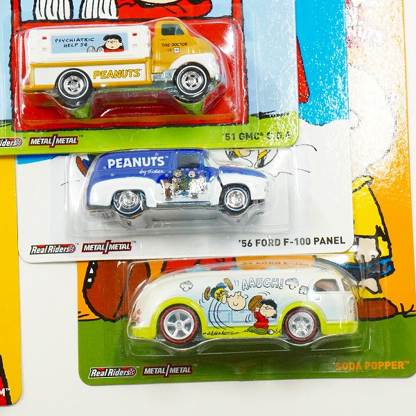 実際に弊社で買取させて頂いた【未開封】Hot Wheels/ホットウィール PEANUTS スヌーピー '64 GMC PANEL/QUICK D-LIVERY/CONVOY CUSTOM 他 ミニカー 6点セットの画像 3枚目