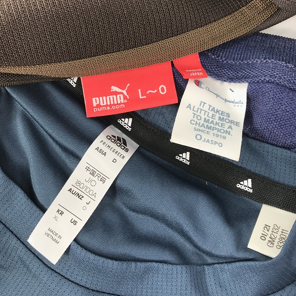 実際に弊社で買取させて頂いた【おまとめ】プーマ/アディダス/チャンピオン 等 Tシャツ/ジャージ/トレーニングウェア 他 の画像 1枚目