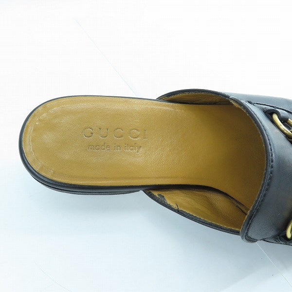 実際に弊社で買取させて頂いたGUCCI/グッチ ホースビット レザー スリッパ 426219/7の画像 4枚目