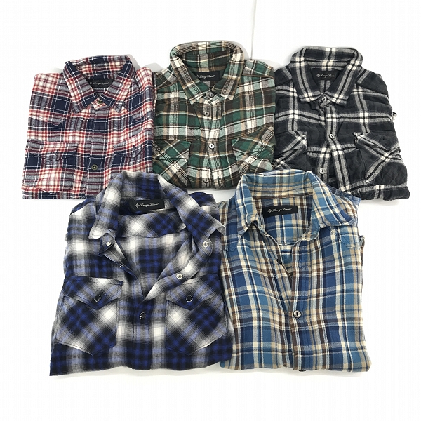 実際に弊社で買取させて頂いた【おまとめ】LOUNGE LIZARD/ラウンジリザード チェック柄 長袖シャツ