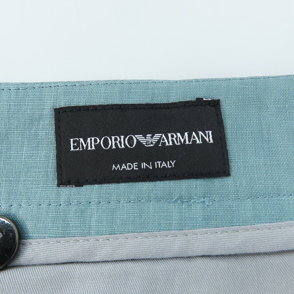 実際に弊社で買取させて頂いた【JPタグ】EMPORIO ARMANI/エンポリオアルマーニ  リネンスラックスパンツ ミントグリーン系 21P430 21080/50の画像 3枚目