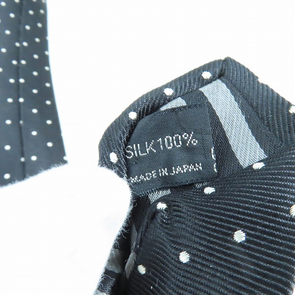実際に弊社で買取させて頂いたYohji Yamamoto COSTUME D'HOMME/ヨウジヤマモトコスチュームドオム ドット切替ネクタイ ブラック×グレーの画像 5枚目
