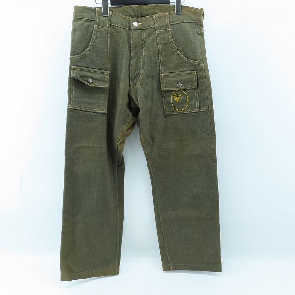 実際に弊社で買取させて頂いたA BATHING APE/アベイシングエイプ 刺繍 デニムパンツ/L