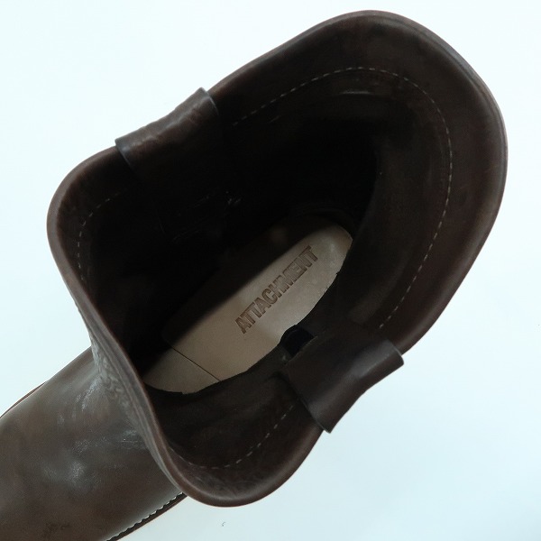 実際に弊社で買取させて頂いたKAZUYUKI KUMAGAI ATTACHMENT/カズユキクマガイ アタッチメント レザー ブーツ ブラウン AA12-405/41の画像 4枚目