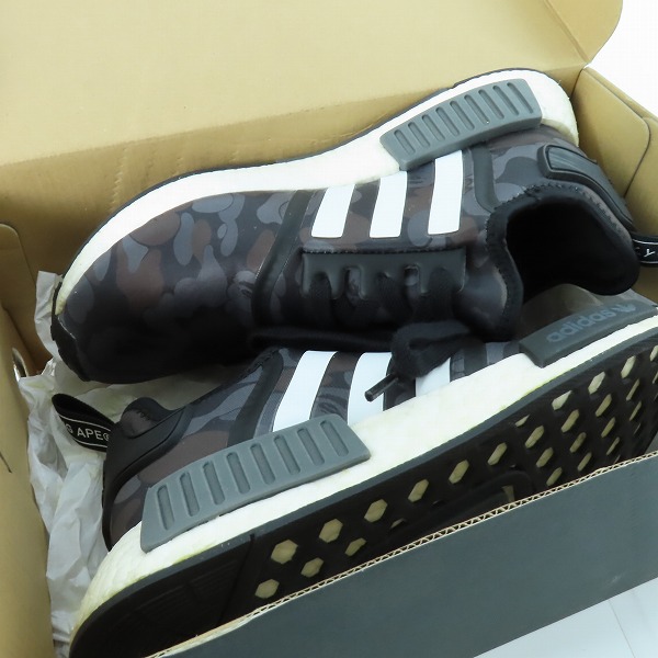 実際に弊社で買取させて頂いたadidas×A BATHING APE/アディダス×アベイシングエイプ NMD R1 BAPE サルカモ柄 BA7325/25.5の画像 8枚目