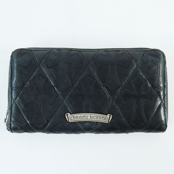 実際に弊社で買取させて頂いたCHROME HEARTS/クロムハーツ REC-F ZIP キルテッドセメタリークロスパッチ ウォレット/長財布