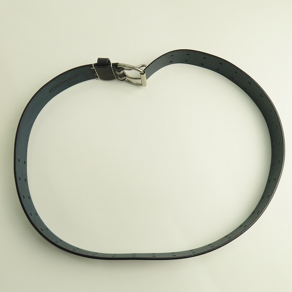実際に弊社で買取させて頂いたATTACHMENT/アタッチメント レザーベルト ブラックの画像 5枚目