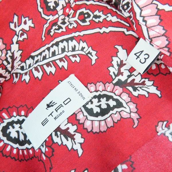 実際に弊社で買取させて頂いた【未使用】ETRO/エトロ ペイズリー柄 半袖シャツ 221-1K445-4722/43の画像 2枚目