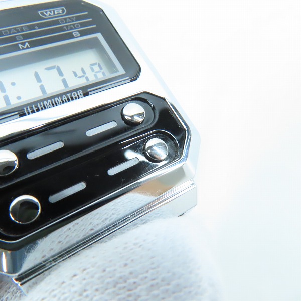 実際に弊社で買取させて頂いたCASIO/カシオ スタンダード クォーツ ステンレス デジタル腕時計 A100WE-1AJFの画像 5枚目