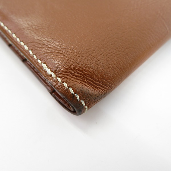実際に弊社で買取させて頂いたHERMES/エルメス レザー  二つ折り 財布 ウォレット/キャメルの画像 8枚目