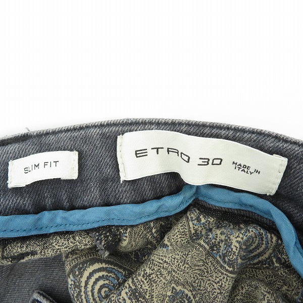 実際に弊社で買取させて頂いたETRO/エトロ SLIM FIT 裏地ペイズリー柄 スキニーデニムパンツ 30の画像 3枚目
