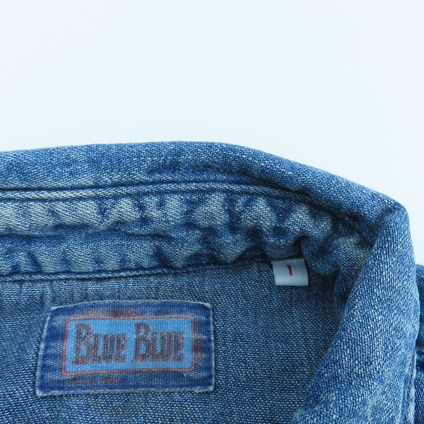 実際に弊社で買取させて頂いたBLUE BLUE/ブルーブルー スタッズ ウエスタン デニムシャツ /1の画像 2枚目