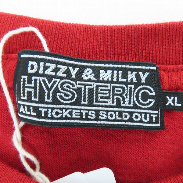 実際に弊社で買取させて頂いた【未使用】HYSTERIC GLAMOUR/ヒステリックグラマー ガール プリント 半袖Tシャツ レッド 0222CT10/XLの画像 2枚目