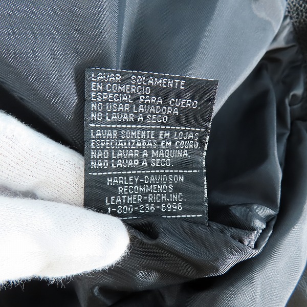 実際に弊社で買取させて頂いたHarley-Davidson/ハーレーダビッドソン レザー ダブルライダースジャケット/2XLの画像 5枚目