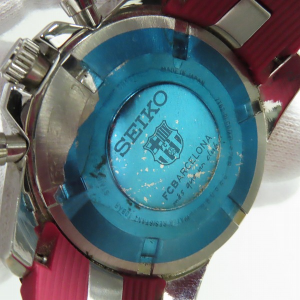 実際に弊社で買取させて頂いたSEIKO×FC Barcelona/セイコー×FCバルセロナ Sportura クロノグラフ クォーツ 腕時計 7T62-0LT0【動作未確認】の画像 3枚目