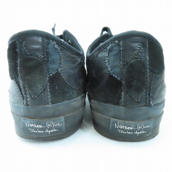実際に弊社で買取させて頂いたNUMBER(N)INE/ナンバーナイン 2003/カート期 ハート涙パッチワーク ローカットスニーカー/8の画像 1枚目