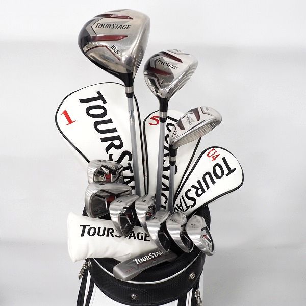 実際に弊社で買取させて頂いたBRIDGESTONE/ブリヂストン TOURSTAGE/ツアーステージ V002 11本セット FLEX：S キャディバッグ付き