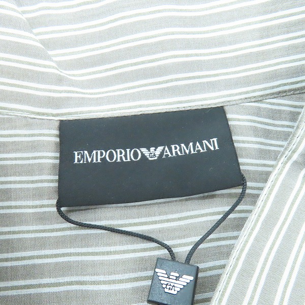 実際に弊社で買取させて頂いた【未使用】EMPORIO ARMANI/エンポリオアルマーニ 長袖シャツ ストライプ 21CF1T 216F4/Lの画像 2枚目