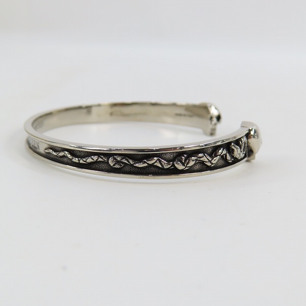 実際に弊社で買取させて頂いたALEXANDER McQUEEN/アレキサンダーマックイーン ツイン スカル スネイク バングル の画像 2枚目