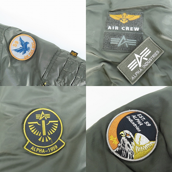 実際に弊社で買取させて頂いたALPHA INDUSTRIES/アルファインダストリーズ ナイロン リバーシブル フライトジャケット 20004-0576/4Lの画像 7枚目