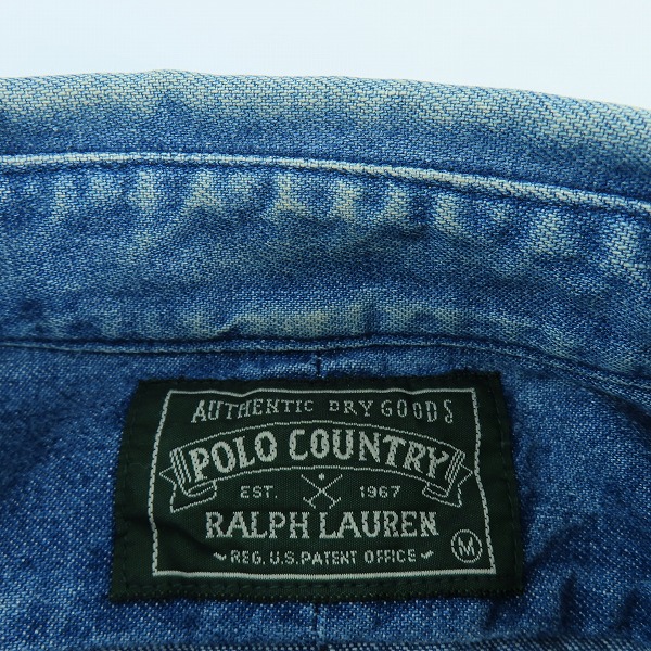 実際に弊社で買取させて頂いたPOLO RALPH LAUREN COUNTRY/ポロラルフローレンカントリー ヴィンテージ デニムシャツ/M の画像 2枚目