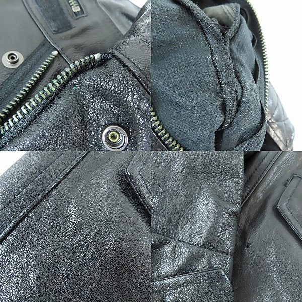 実際に弊社で買取させて頂いたDavit MEURSAULT/ダヴィットモルソー ラム レザー ミリタリージャケット 10-8C-4016/Mの画像 9枚目