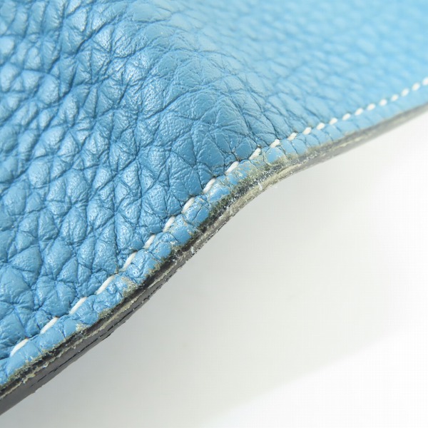 実際に弊社で買取させて頂いたHERMES/エルメス ドゴンGM 二つ折り長財布/ブルーの画像 9枚目