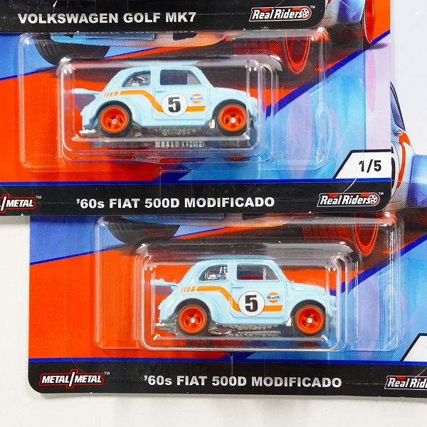 実際に弊社で買取させて頂いた【未開封】Hot Wheels/ホットウィール Gulf 60s FIAT 500D MODIFICADO/VOLKSWAGEN GOLF MK7 ミニカー 3点セットの画像 4枚目