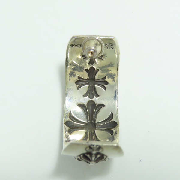 実際に弊社で買取させて頂いたChrome Hearts/クロムハーツ WIDE HOOP CH PLUS LG/ワイドフープ シルバーピアスの画像 2枚目