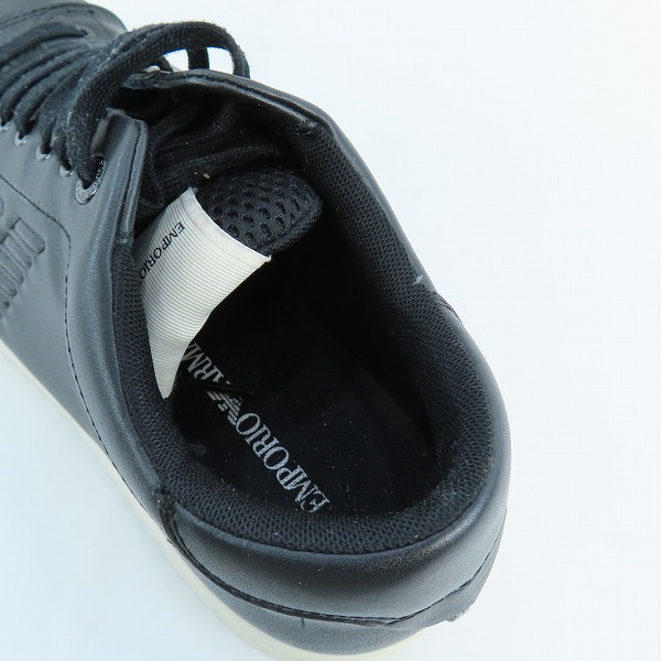 実際に弊社で買取させて頂いたEMPORIO ARMANI/エンポリオアルマーニ レザー スウェード マイクロパーフォレーション スニーカー X4X581 XN645 US11の画像 4枚目
