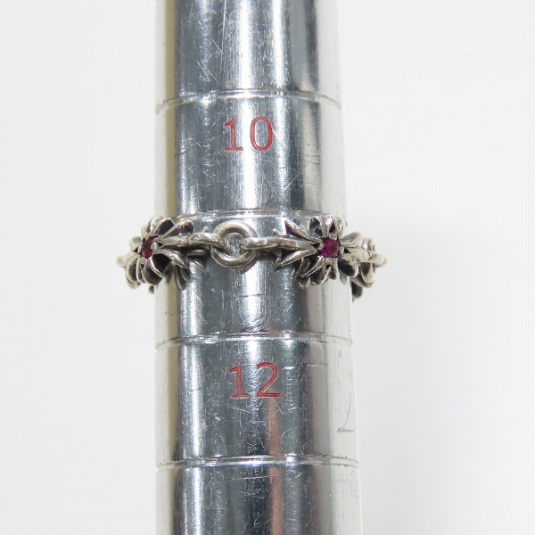 実際に弊社で買取させて頂いたCHROME HEARTS/クロムハーツ タイニーEリング CHプラス ストーン リング/11-11.5号の画像 6枚目