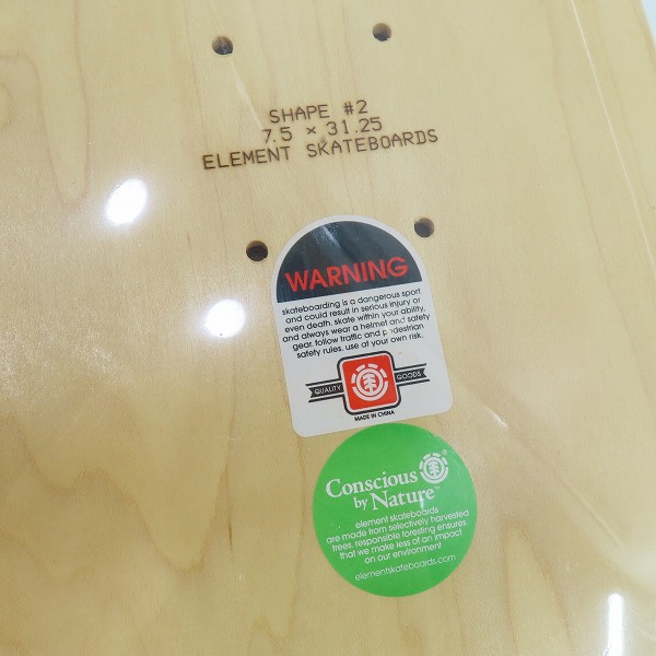 実際に弊社で買取させて頂いた【未開封】ELEMENT/エレメント AWARENESS SHAPE＃2 スケートボード/スケボーデッキ/7.5×31.25の画像 2枚目
