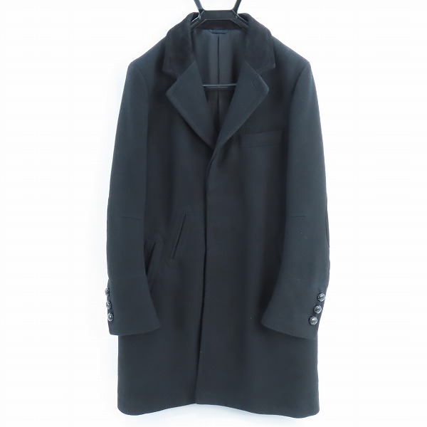 実際に弊社で買取させて頂いたNUMBER (N)INE/ナンバーナイン 2008AW/ポーランド期 ラムレザー切替 ウールコート エルボーパッチ F08-NJ028B/2