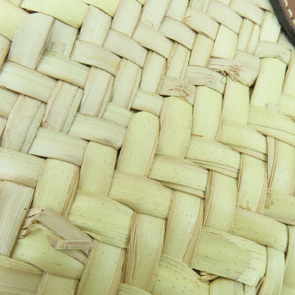 実際に弊社で買取させて頂いたJimmy Choo/ジミーチュウ MACY TOTE/メイシー トート レザー×ラフィア かごバッグの画像 8枚目